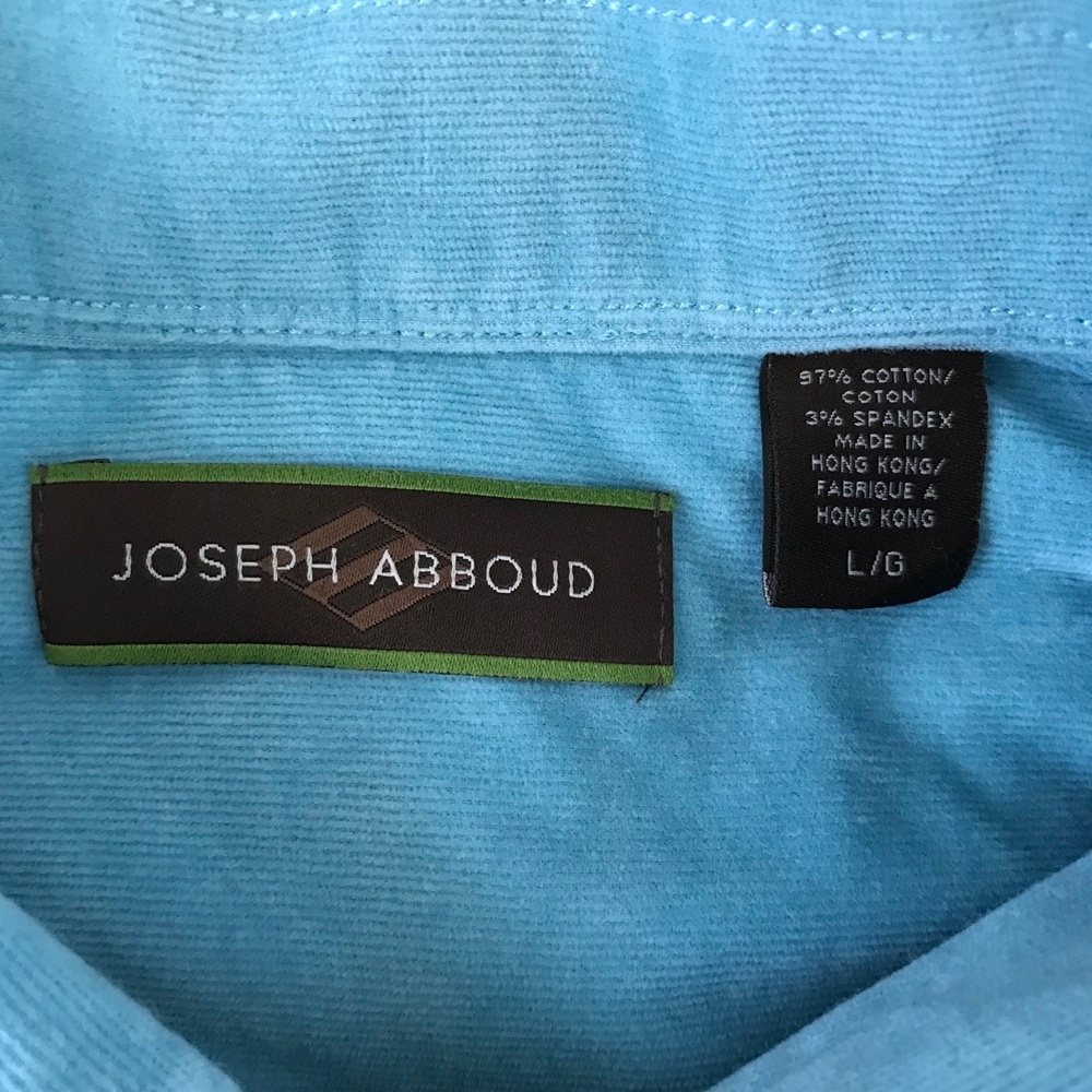 Joseph‎ Abboud Button Up Shirt Men's Large Stretch Corduroy Blue Long Sleeve - Picture 4 of 12